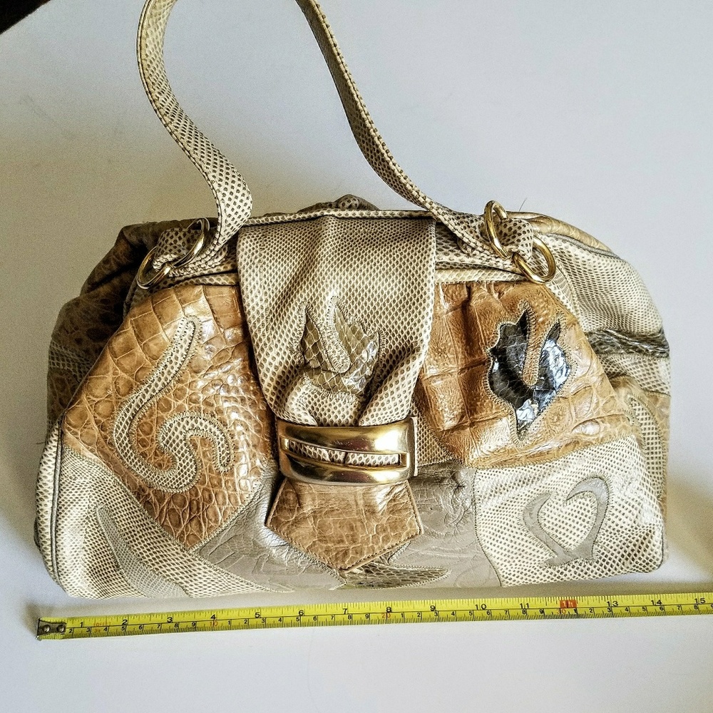 Vintage Sharif Reptile Skin Sachel Bag